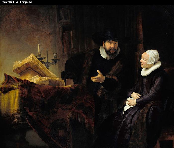 REMBRANDT Harmenszoon van Rijn The Mennonite Preacher Anslo and his Wife